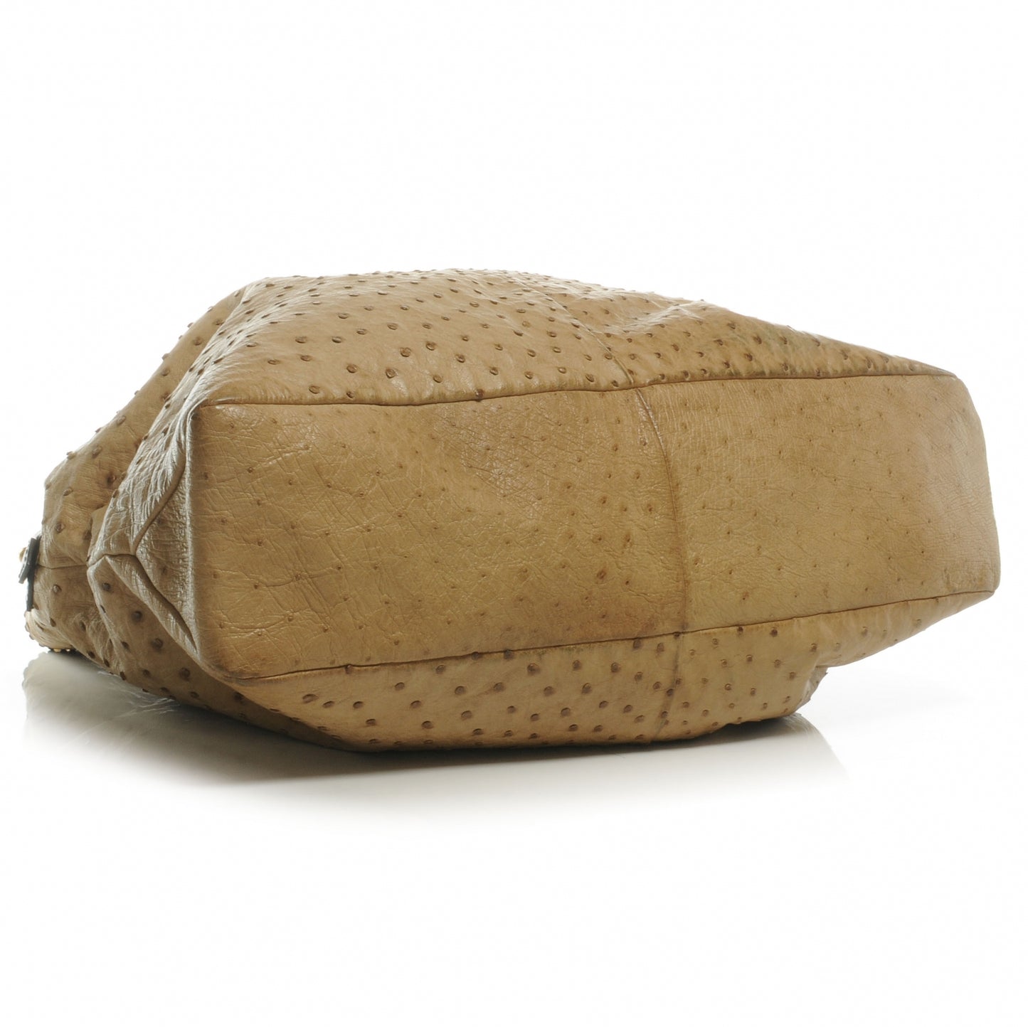 Ostrich Large Horsebit Chain Beige