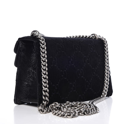 Gucci Velvet Skipper Crystal GG Monogram Small Dionysus Shoulder Bag Black Black Diamond 3 of 7