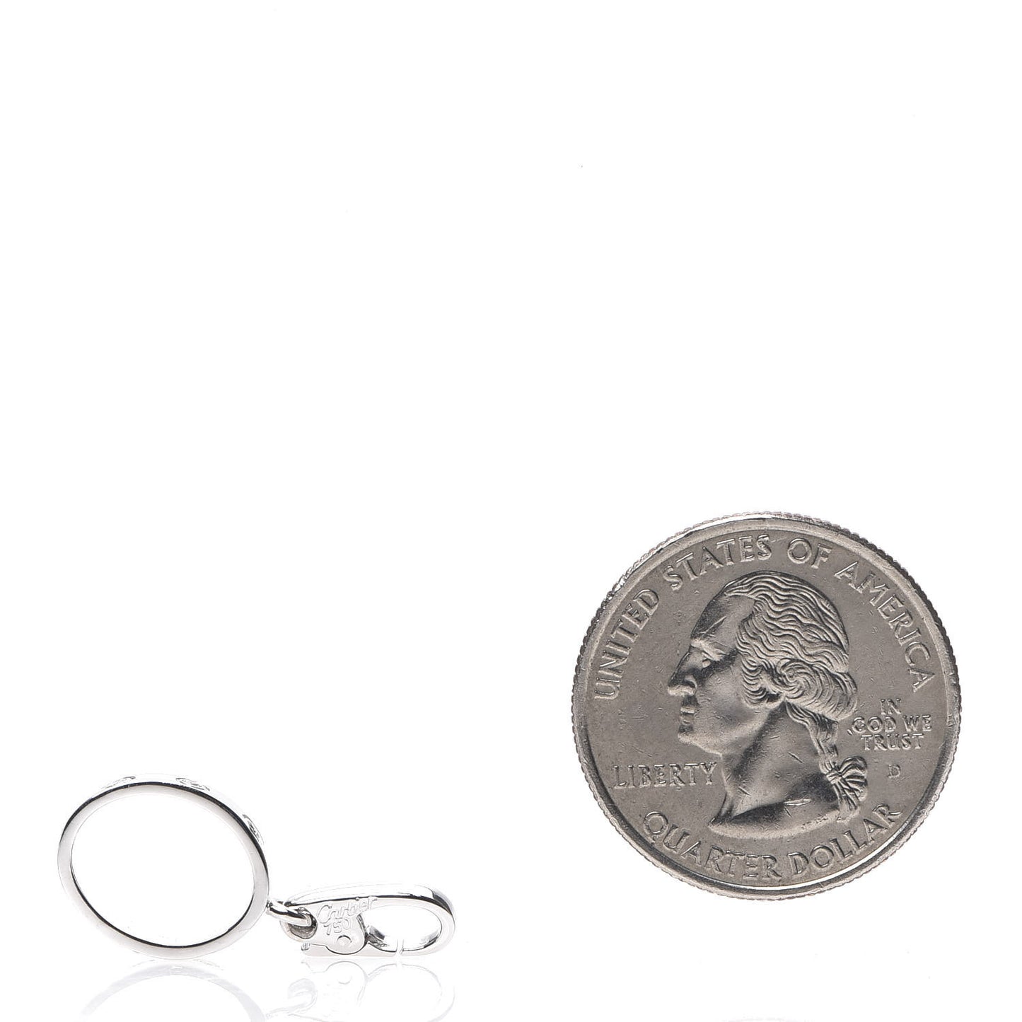 18K White Gold Diamond LOVE Ring Charm