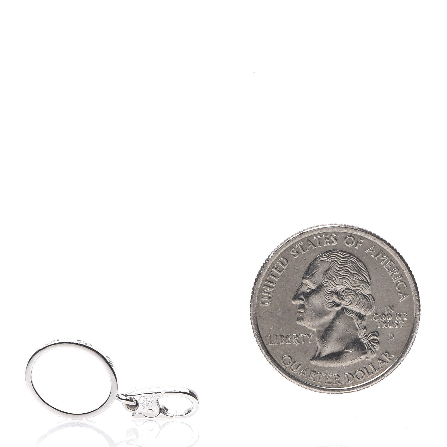 Cartier 18K White Gold Diamond LOVE Ring Charm 3 of 5