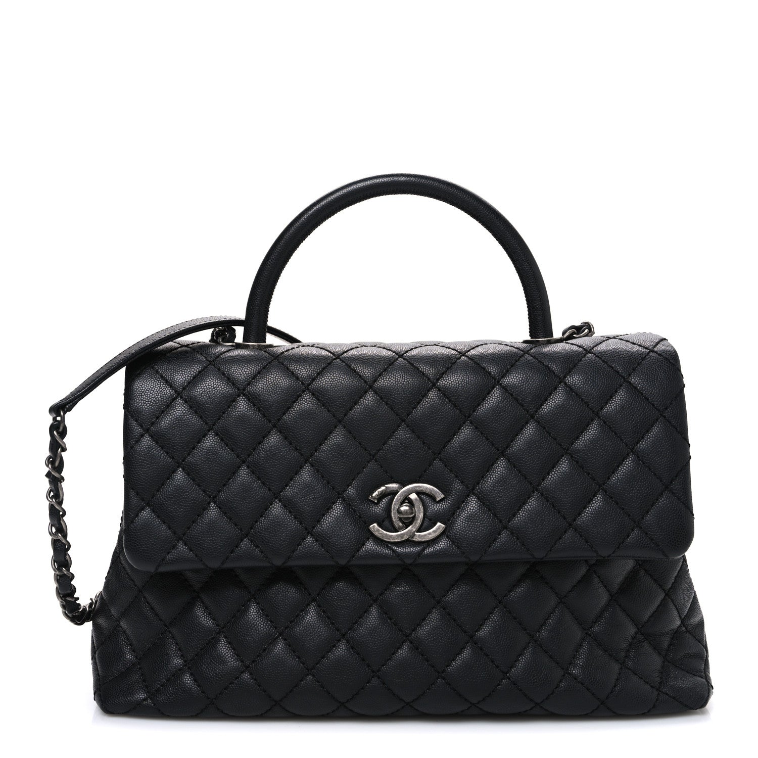 Chanel Caviar Quilted Medium Coco Handle Flap Black 1 of 10