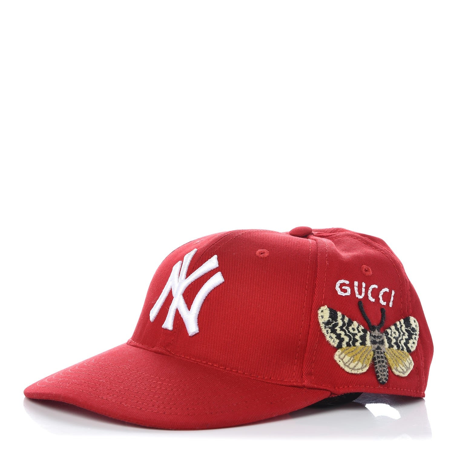 Gucci X MLB Cotton NY Yankees Baseball Hat 57-61 Red 1 of 16