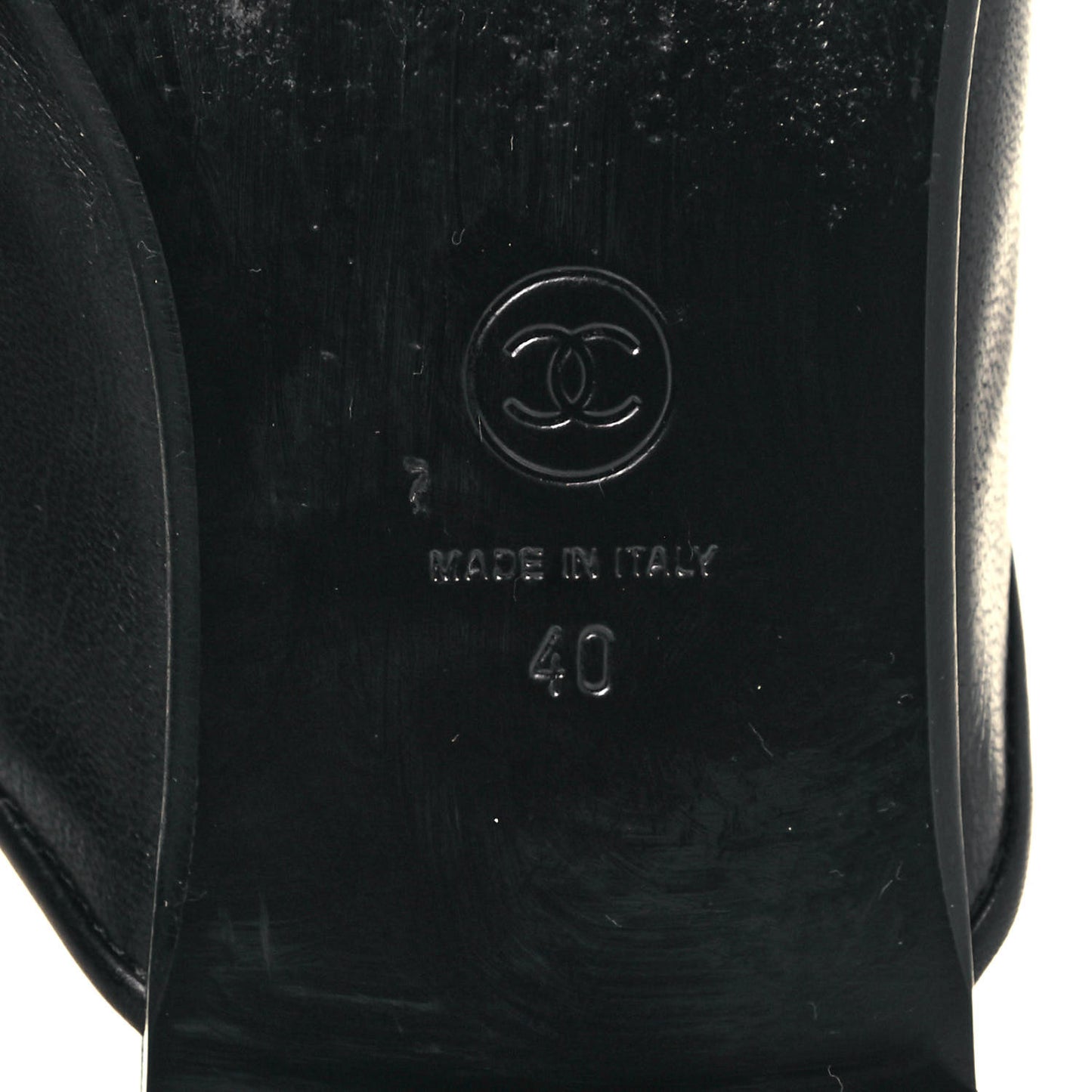 Lambskin Chain CC Mules 40 Black