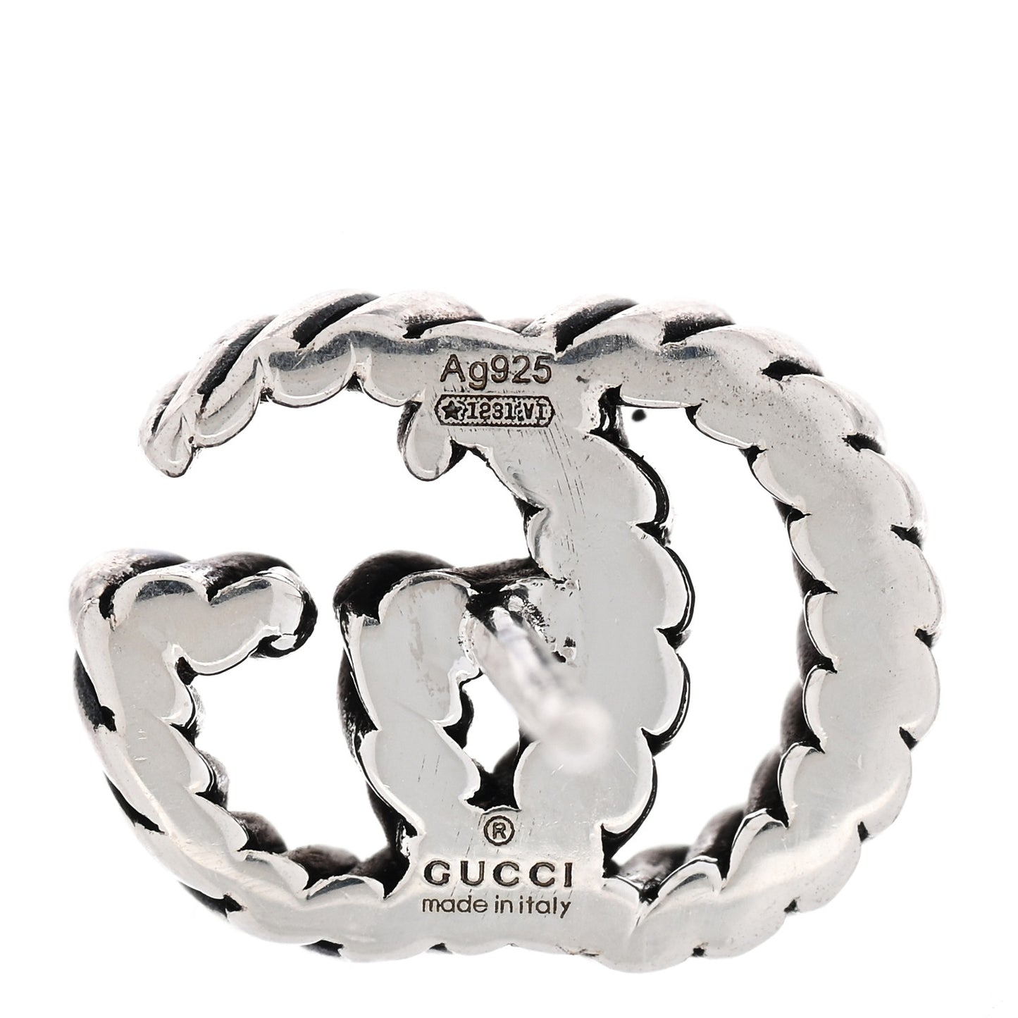 Sterling Silver Torchon Double G Earrings