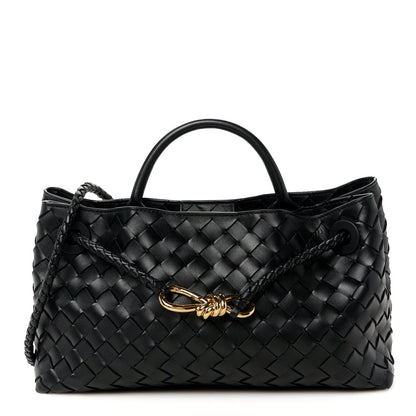Bottega Veneta Nappa Intrecciato Small East West Andiamo Shoulder Bag Black 1 of 12