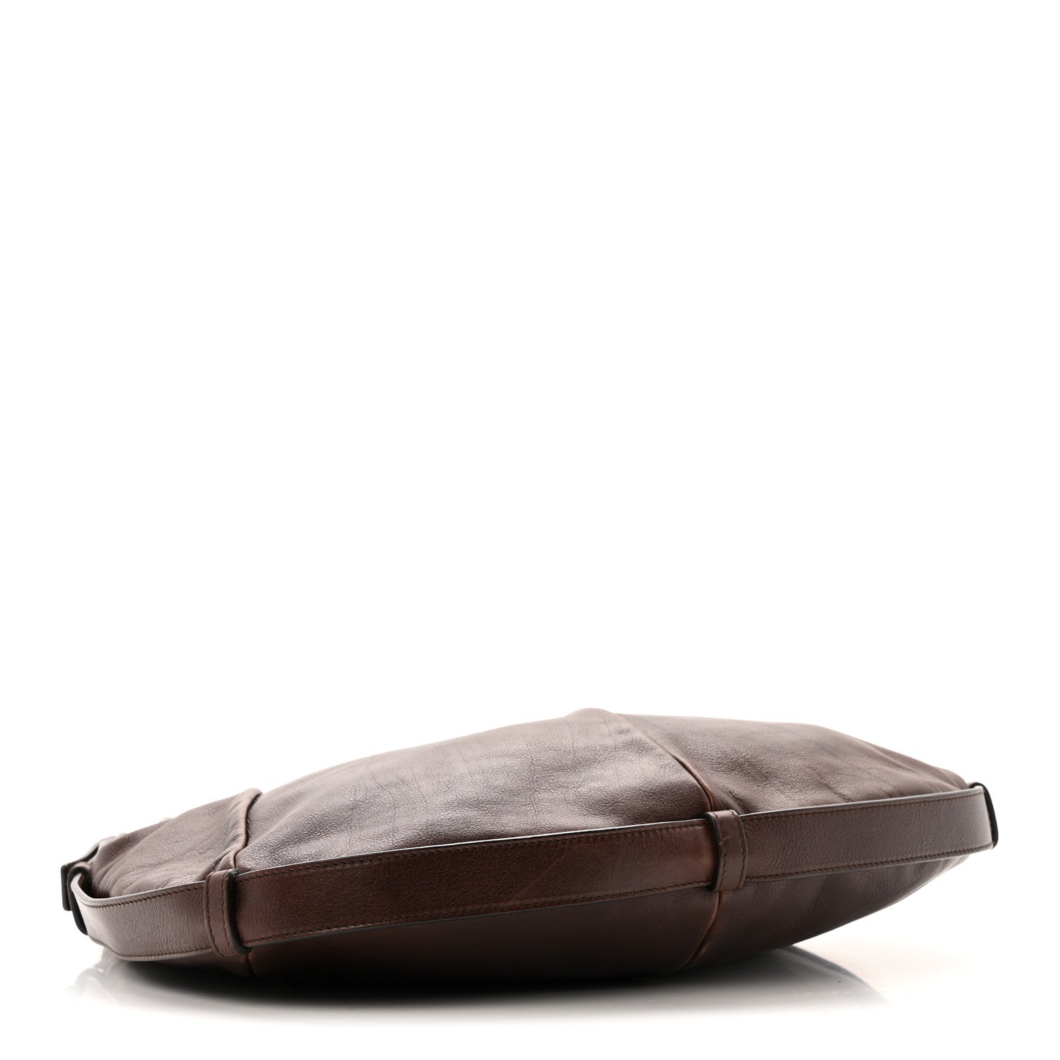 Saint Laurent Buffalo Leather Medium Mombasa Horn Bag Brown 4 of 12
