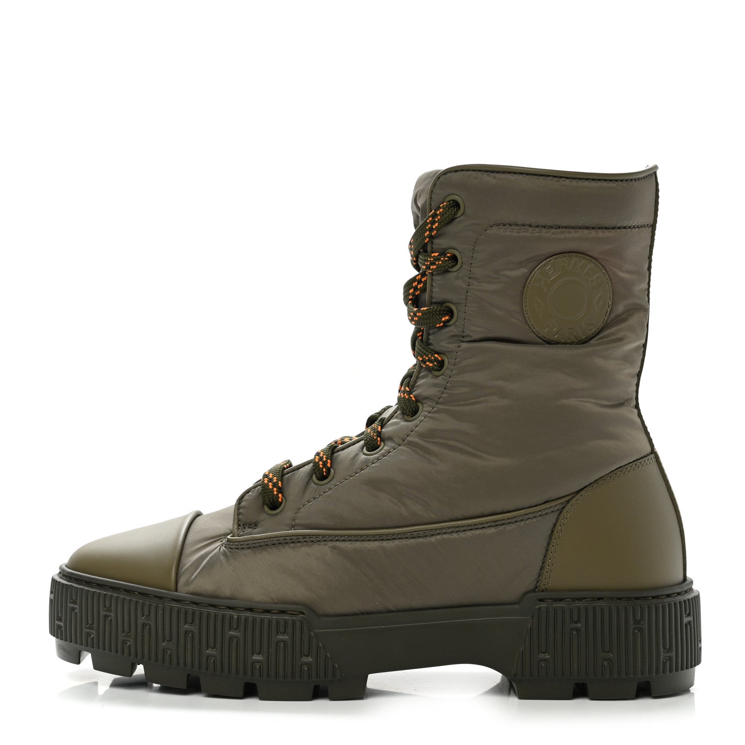 Hermes Calfskin Parachute Fresh Ankle Boots 38 Khaki 1 of 9