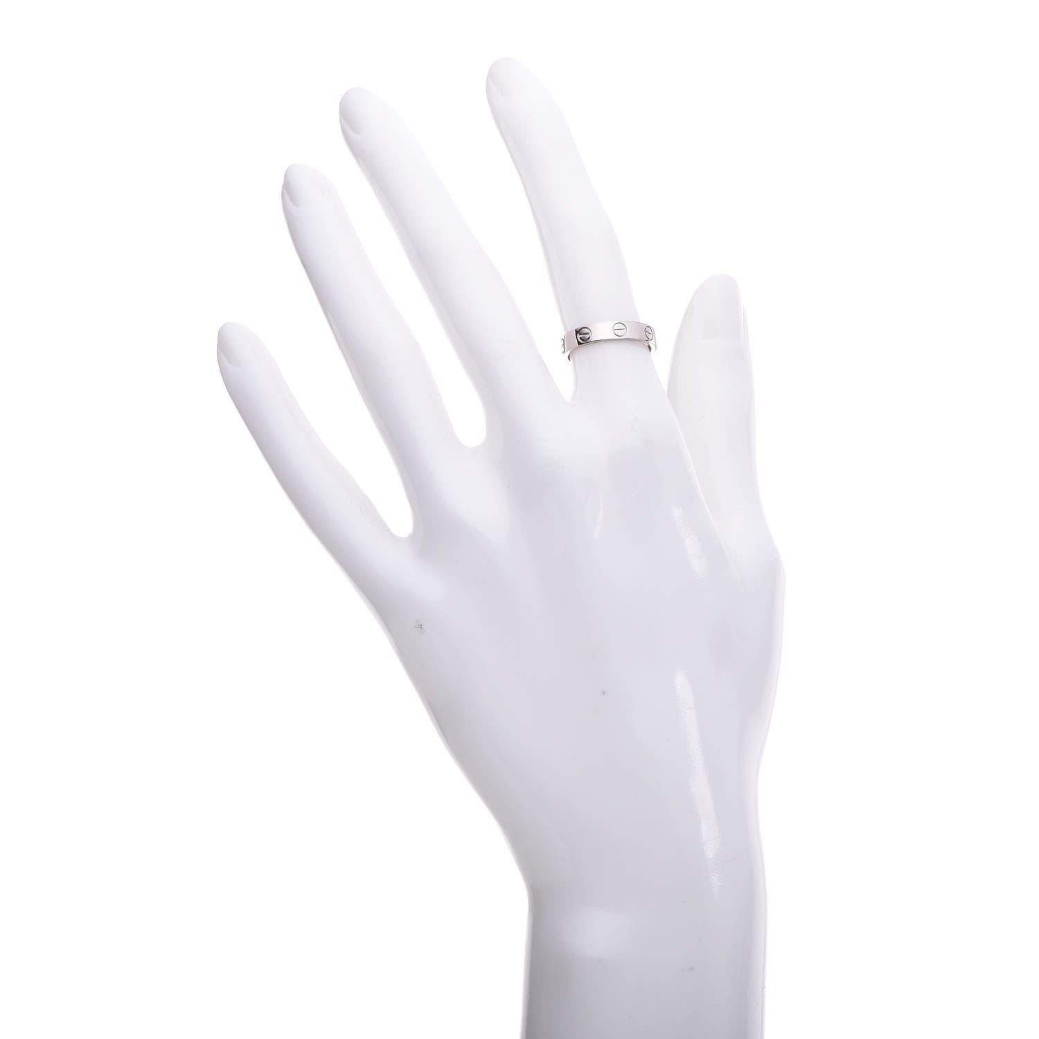 Cartier 18K White Gold 3.5mm LOVE Wedding Band Ring 49 4.75 2 of 12