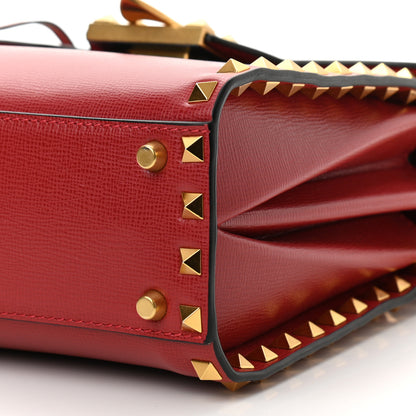 Valentino Garavani Grainy Calfskin Small Rockstud Alcove Top-Handle Flap Bag Rouge Pur 8 of 8