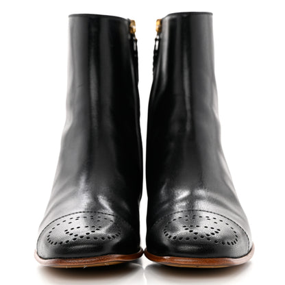 Gucci Goatskin Hills Logo Ankle Boots 35 Black 2 of 9