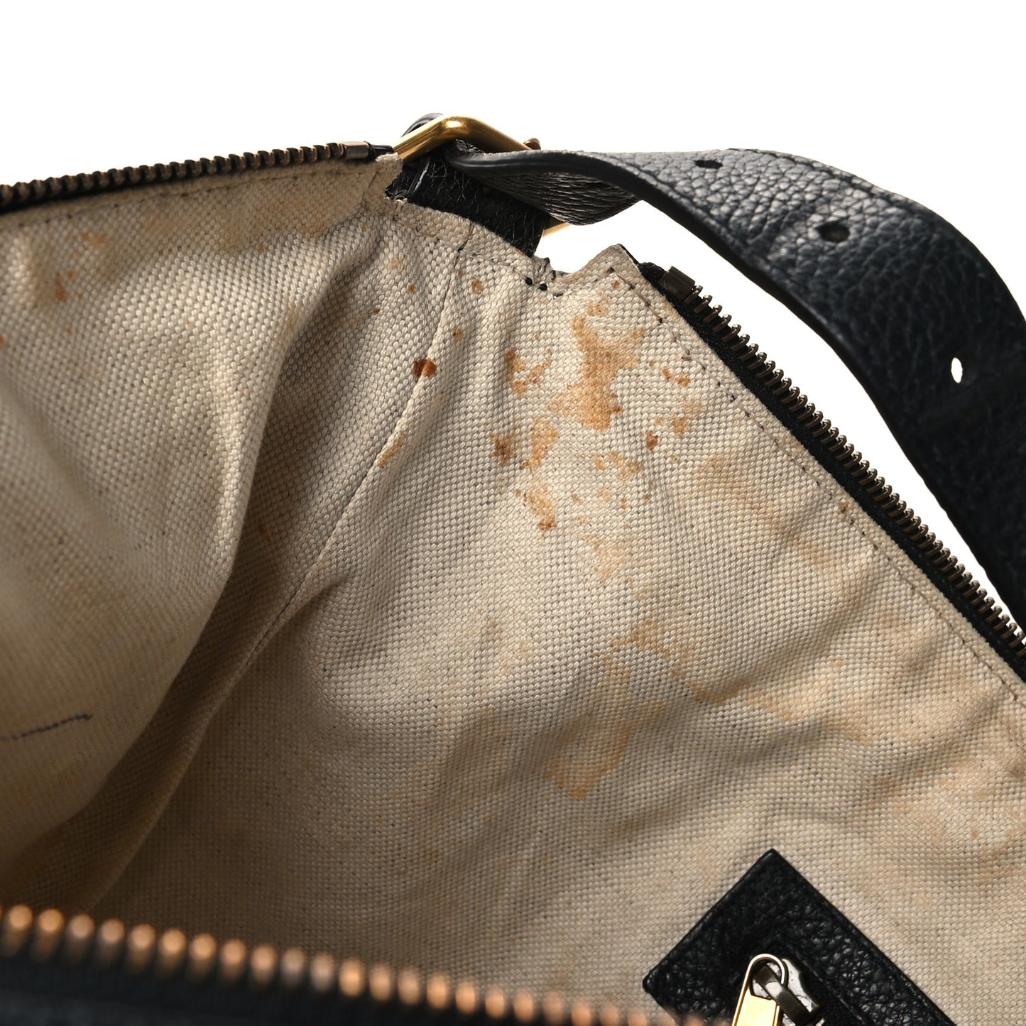 Grained Calfskin Logo Half Moon Hobo Black