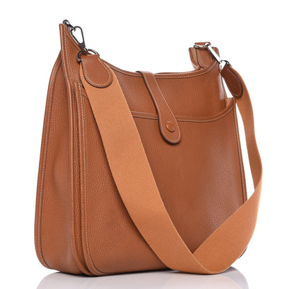 Hermes Taurillon Clemence Evelyne II GM Gold 3 of 10