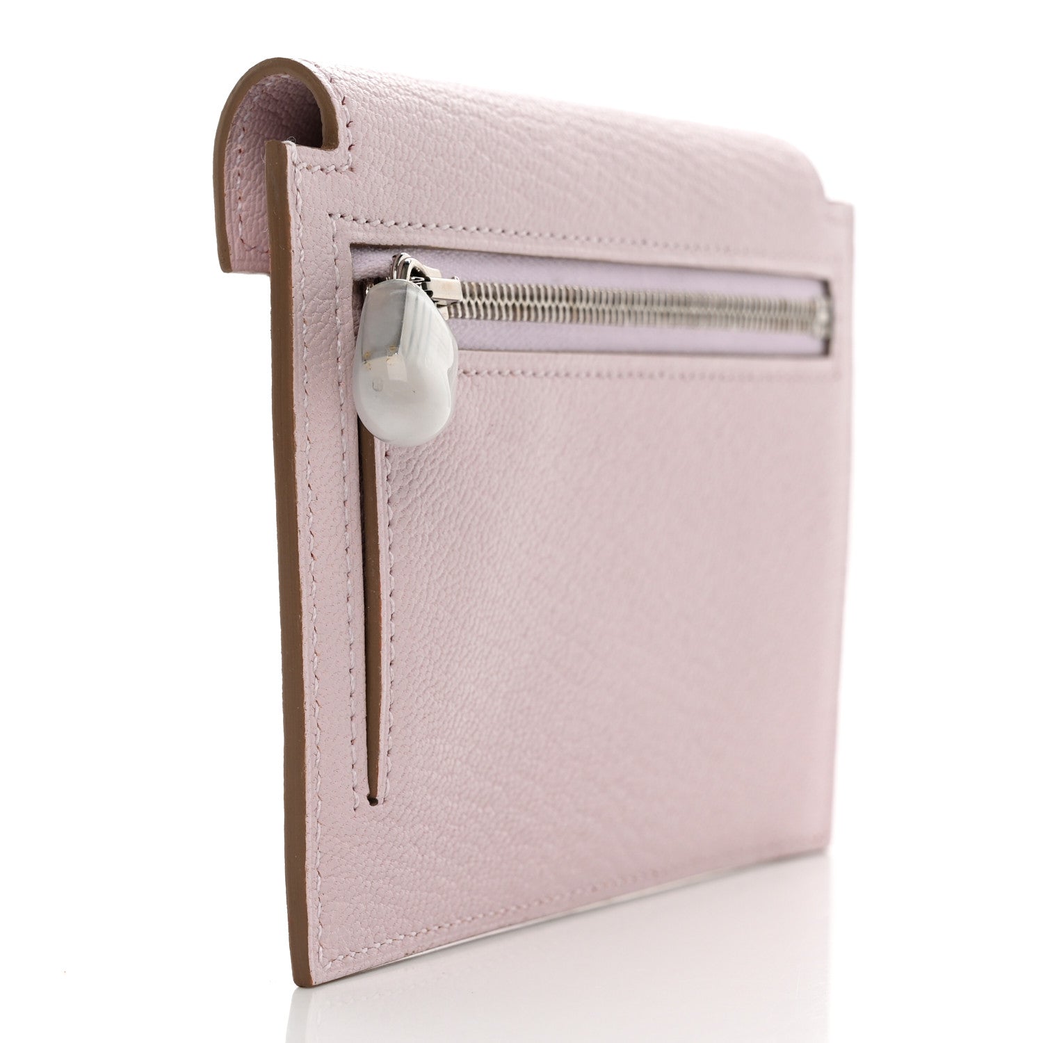 Hermes Chevre Mysore Kelly Pocket Compact Wallet Mauve Pale 3 of 8