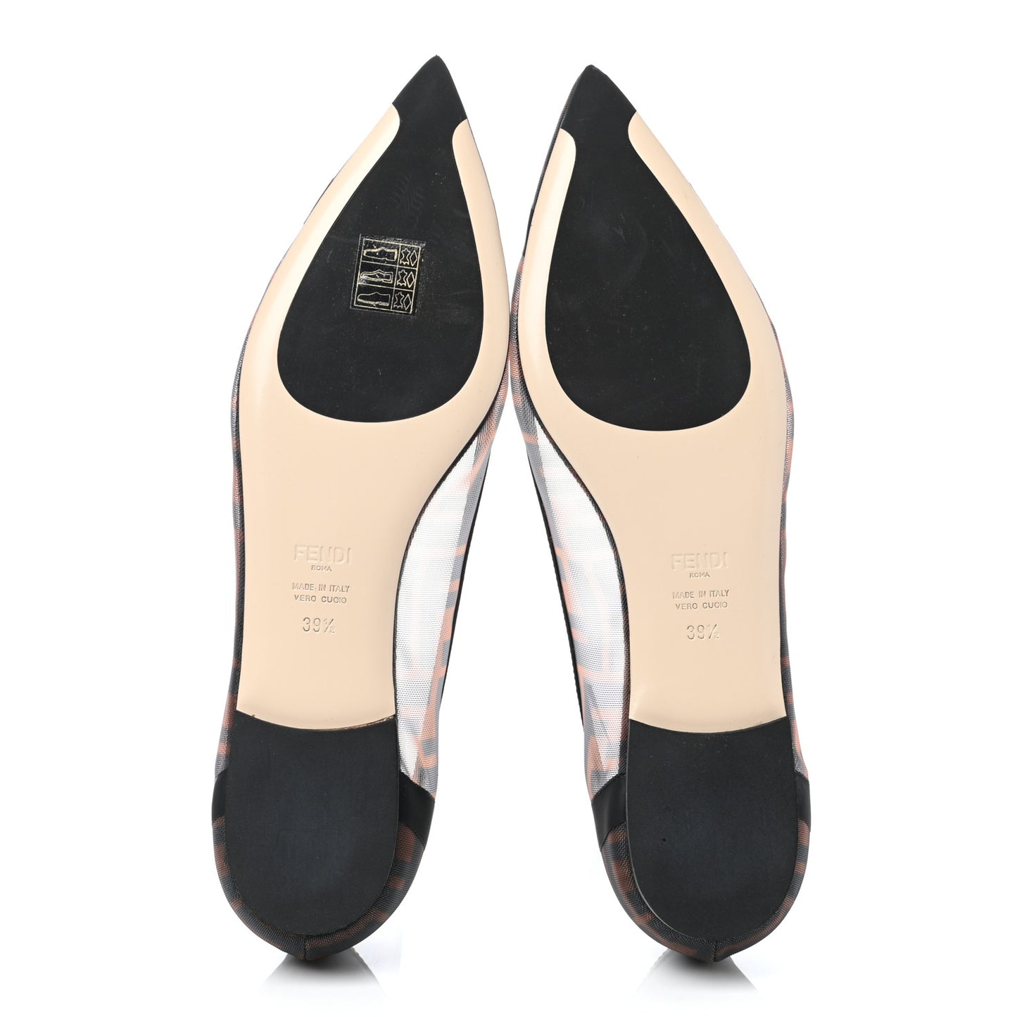 Mesh FF Skimmer Ballerina Flats 39.5 Tobacco Moro Black