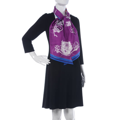 Hermes Silk Ex-Libris en Cravates Maxi Twilly Bougainvillier Cobalt Orange 2 of 6