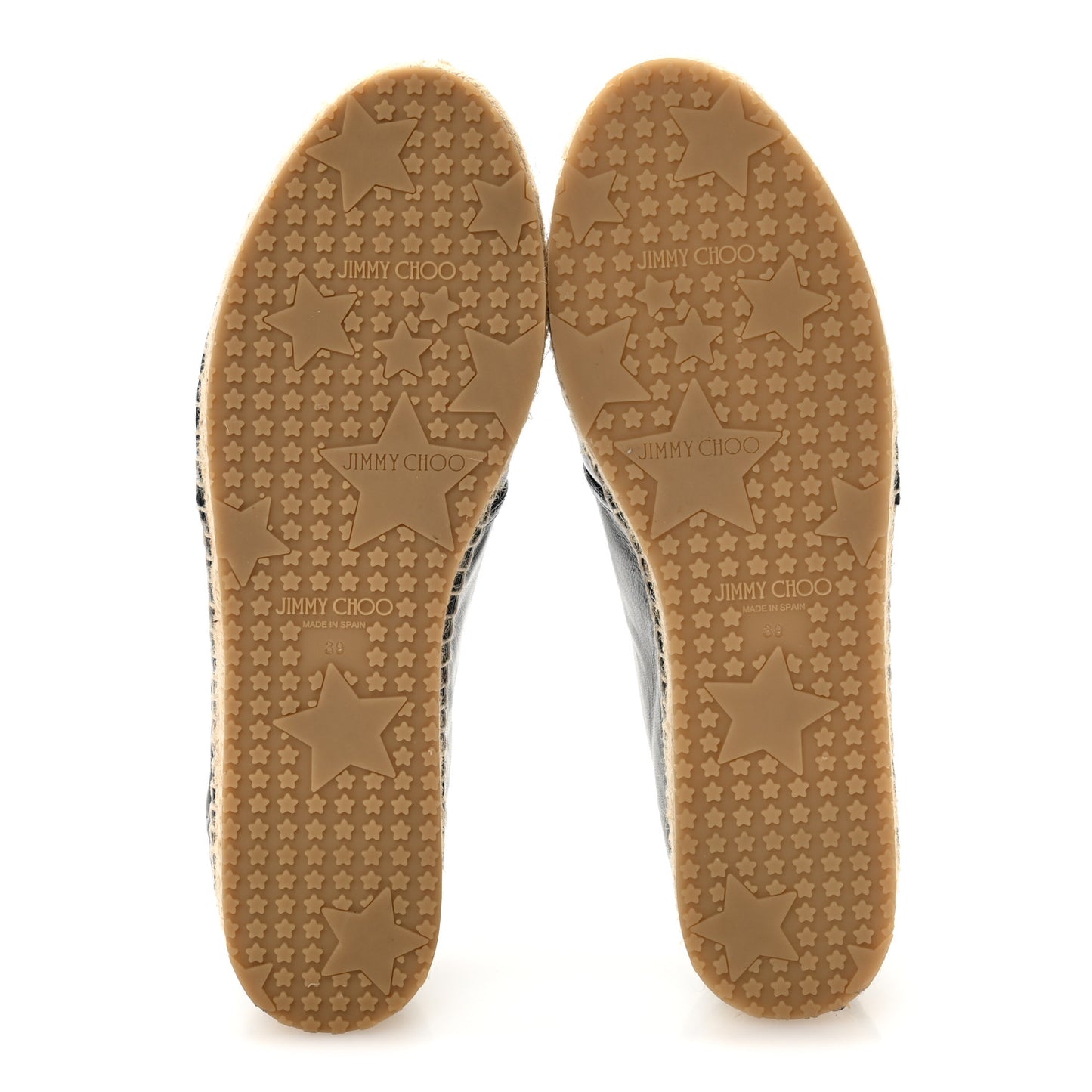 Calfskin Litchi Flat Espadrilles 39 Black