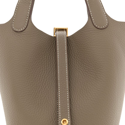 Hermes Taurillon Clemence Picotin Lock 18 PM Etoupe 8 of 11
