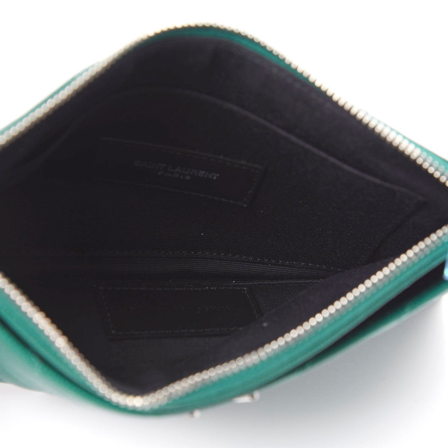 Grain De Poudre Chevron Monogram Bill Pouch Malachite Green