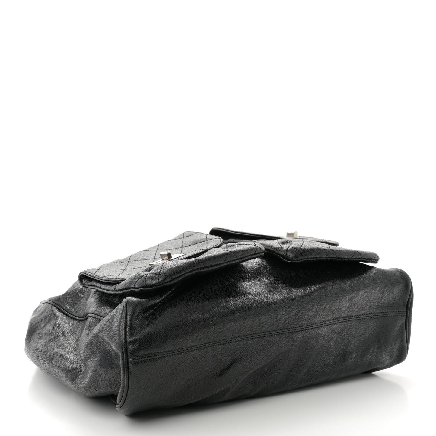 Glazed Caviar Large Pocket In The City Tote Black