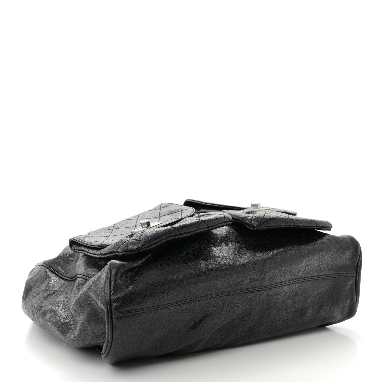 Chanel Glazed Caviar Large Pocket In The City Tote Black 4 of 11