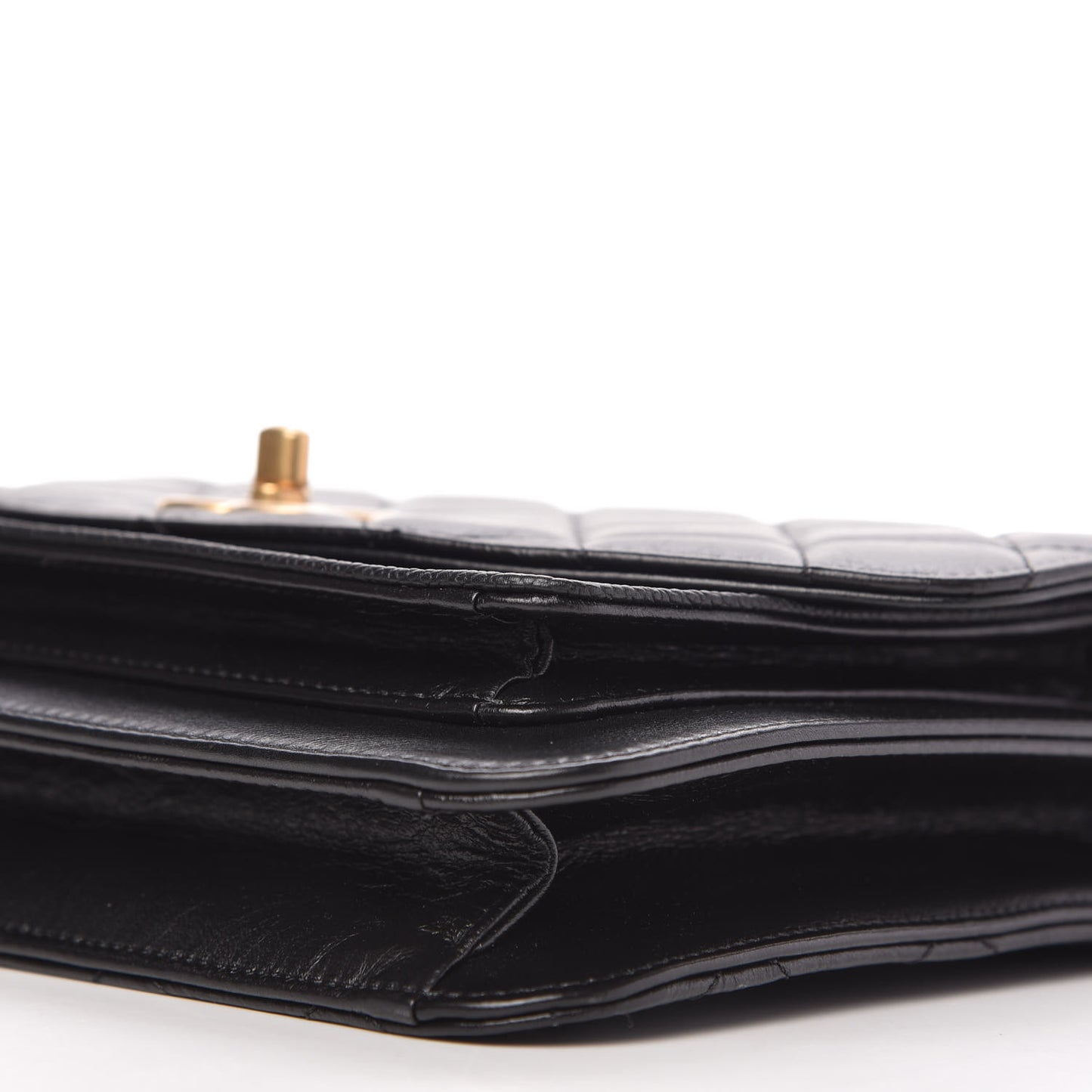 Calfskin Caviar Quilted Chain Handle Flap Black
