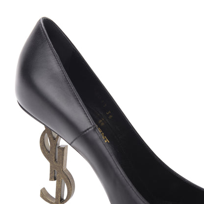 Saint Laurent Calfskin Opyum 110 Pumps 36 Black Gold 8 of 9