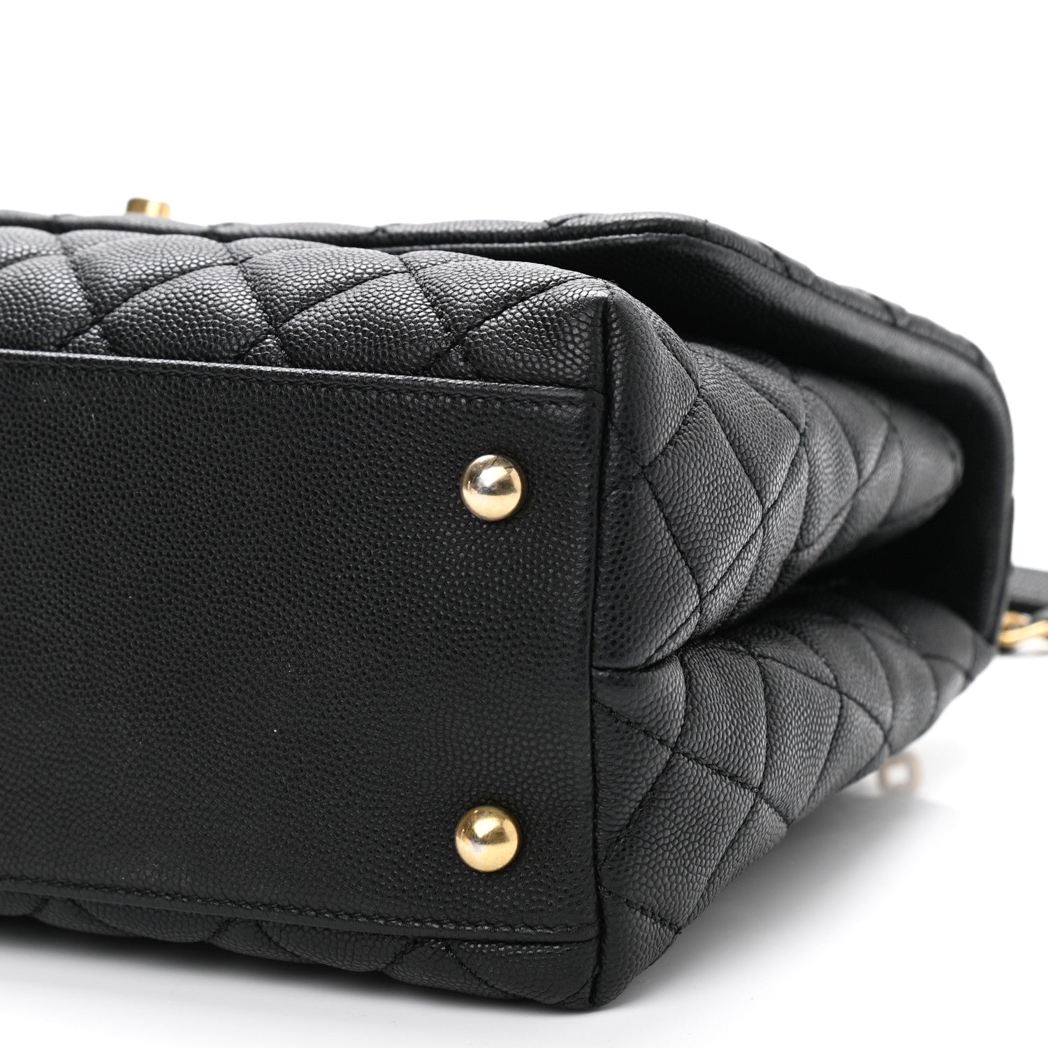 Chanel Caviar Lizard Embossed Quilted Small Coco Handle Flap Black 9 of 11