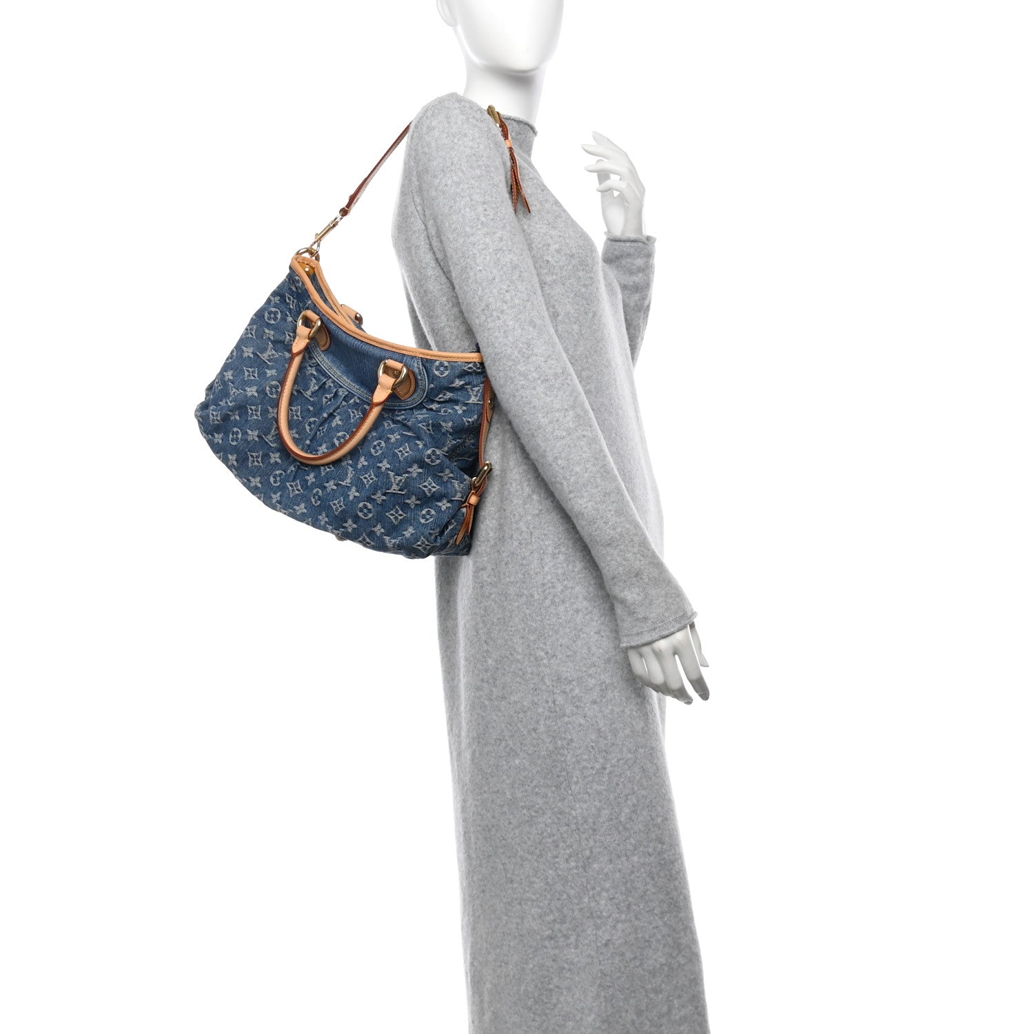 Louis Vuitton Denim Neo Cabby MM Blue 2 of 11