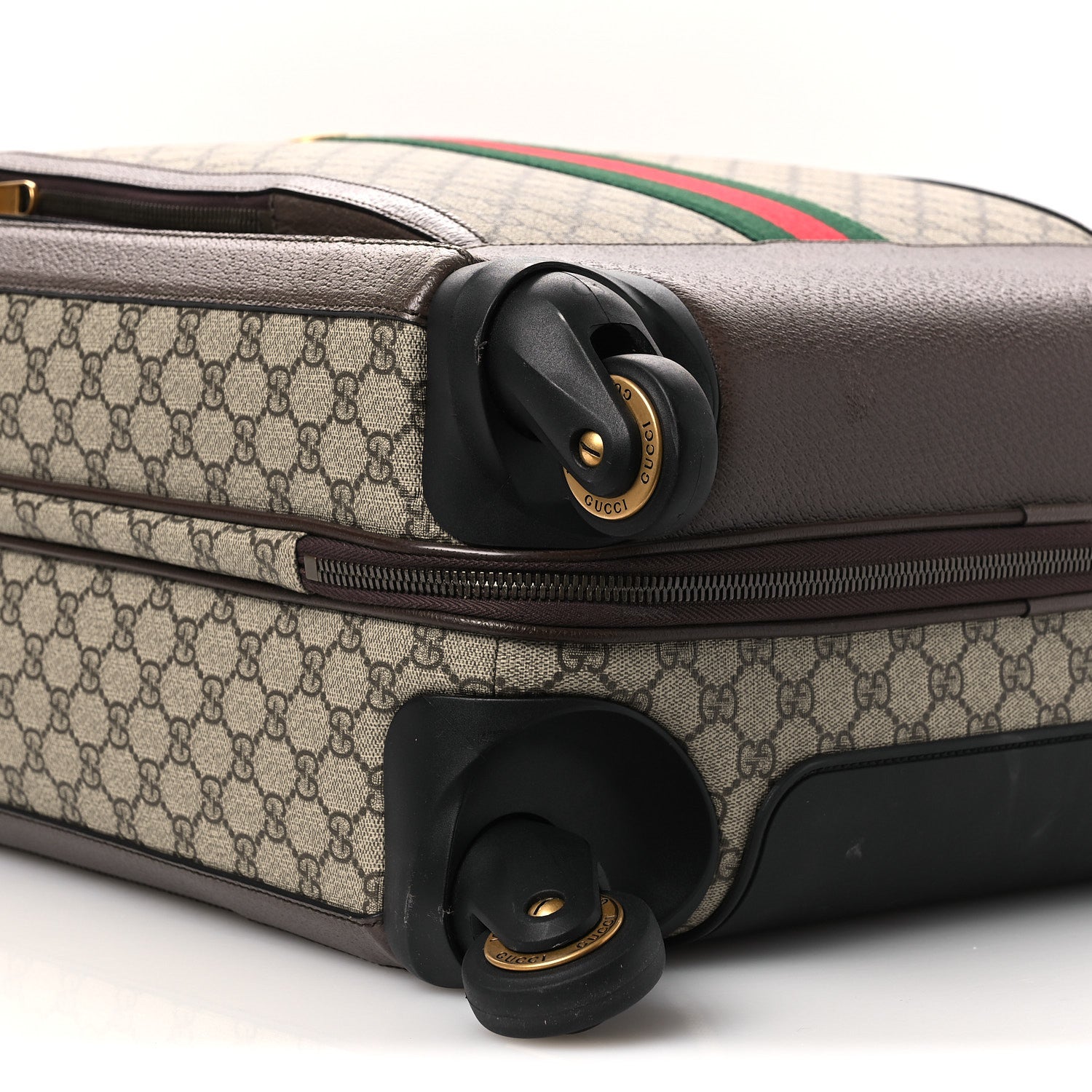 Gucci GG Supreme Monogram Web Medium Savoy Trolley Beige Ebony