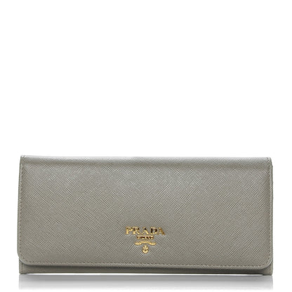 Prada Saffiano Metal Continental Flap Wallet Argilla 1 of 7
