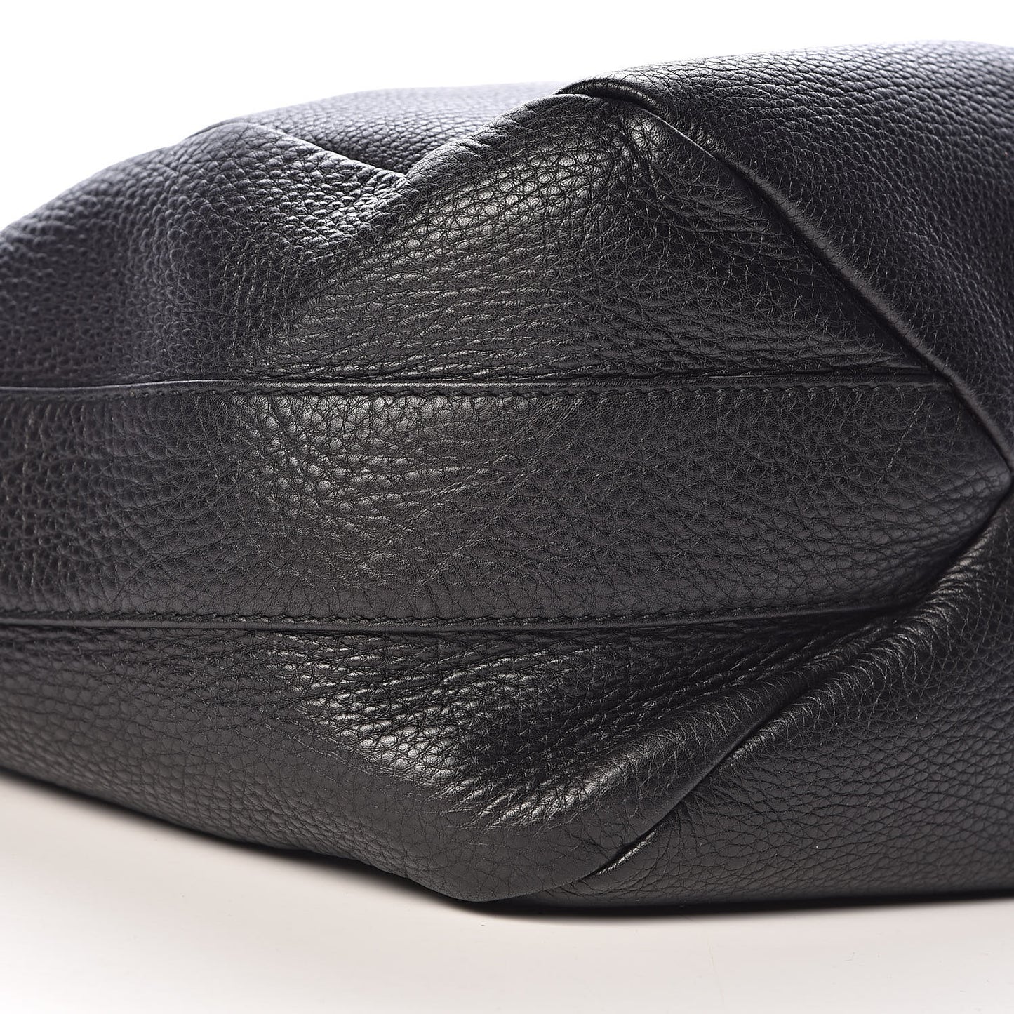 Pebbled Calfskin Shoulder Bag Black