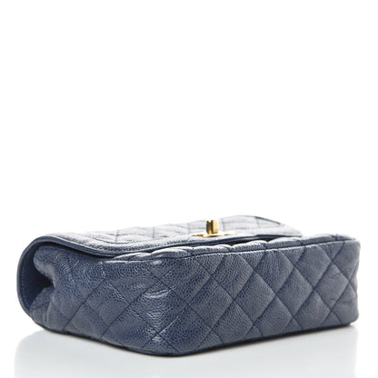 Chanel Crumpled Grained Calfskin Quilted Mini Two Tone Flap Blue 5 of 10