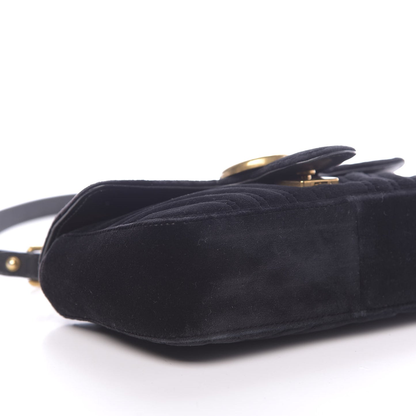 Velvet Matelasse Mini GG Marmont Shoulder Bag Black