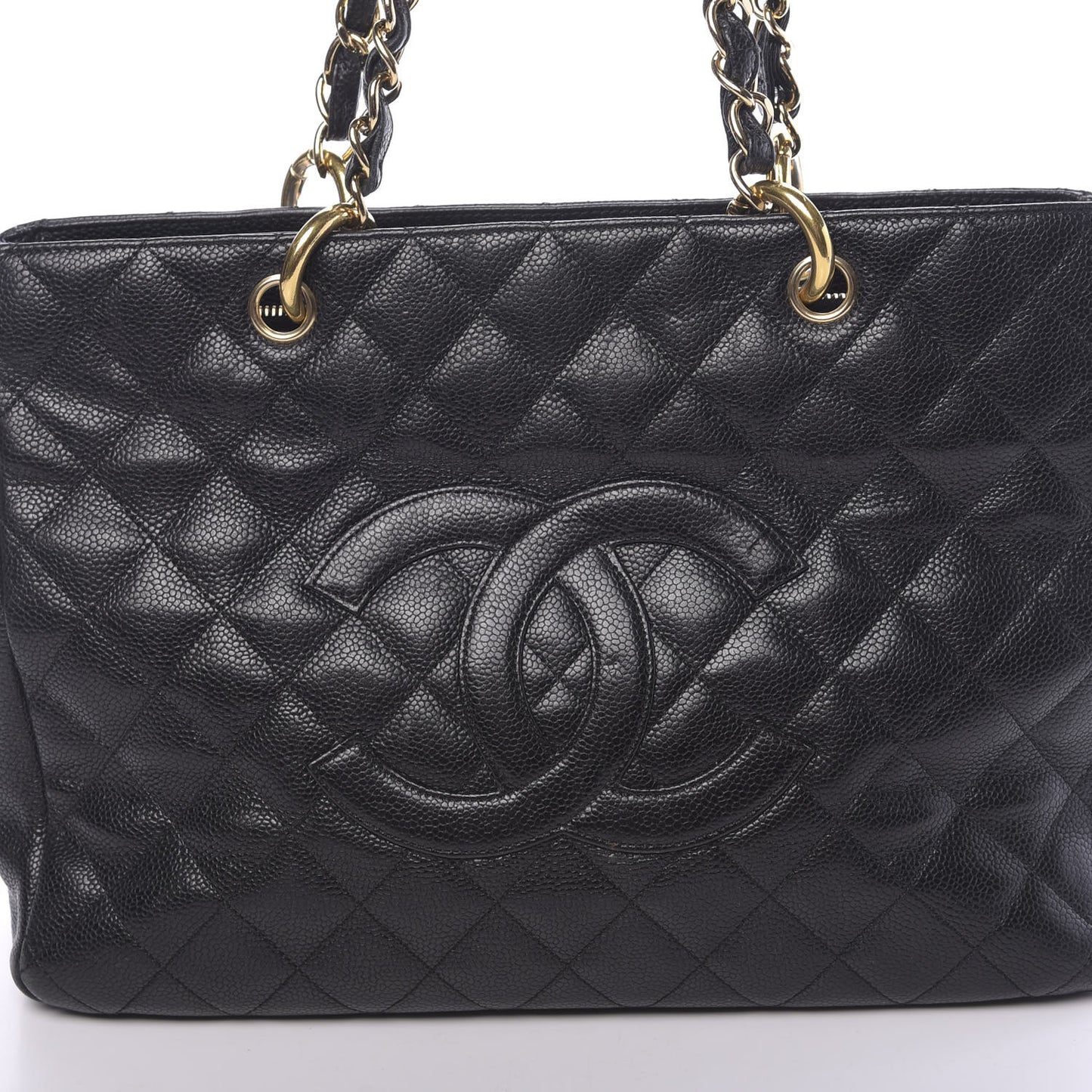 Caviar Quilted Grand Shopping Tote GST Black