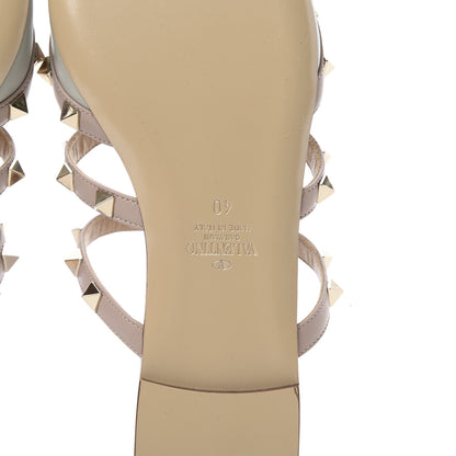 Valentino Garavani Nappa Rockstud Flat Cage Mules 40 Opal Grey Poudre 6 of 8