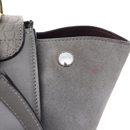 Celine Crocodile Embossed Nubuck Medium Trapeze Grey 17 of 23
