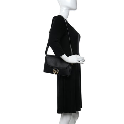 Gucci Textured Calfskin Small Torchon GG Ring Shoulder Bag Black 2 of 14