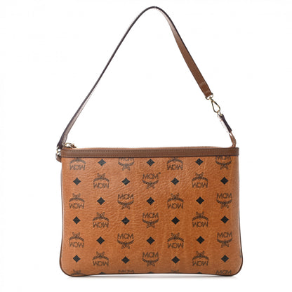 MCM Visetos Liz Shopper Tote Pouch Cognac 1 of 9