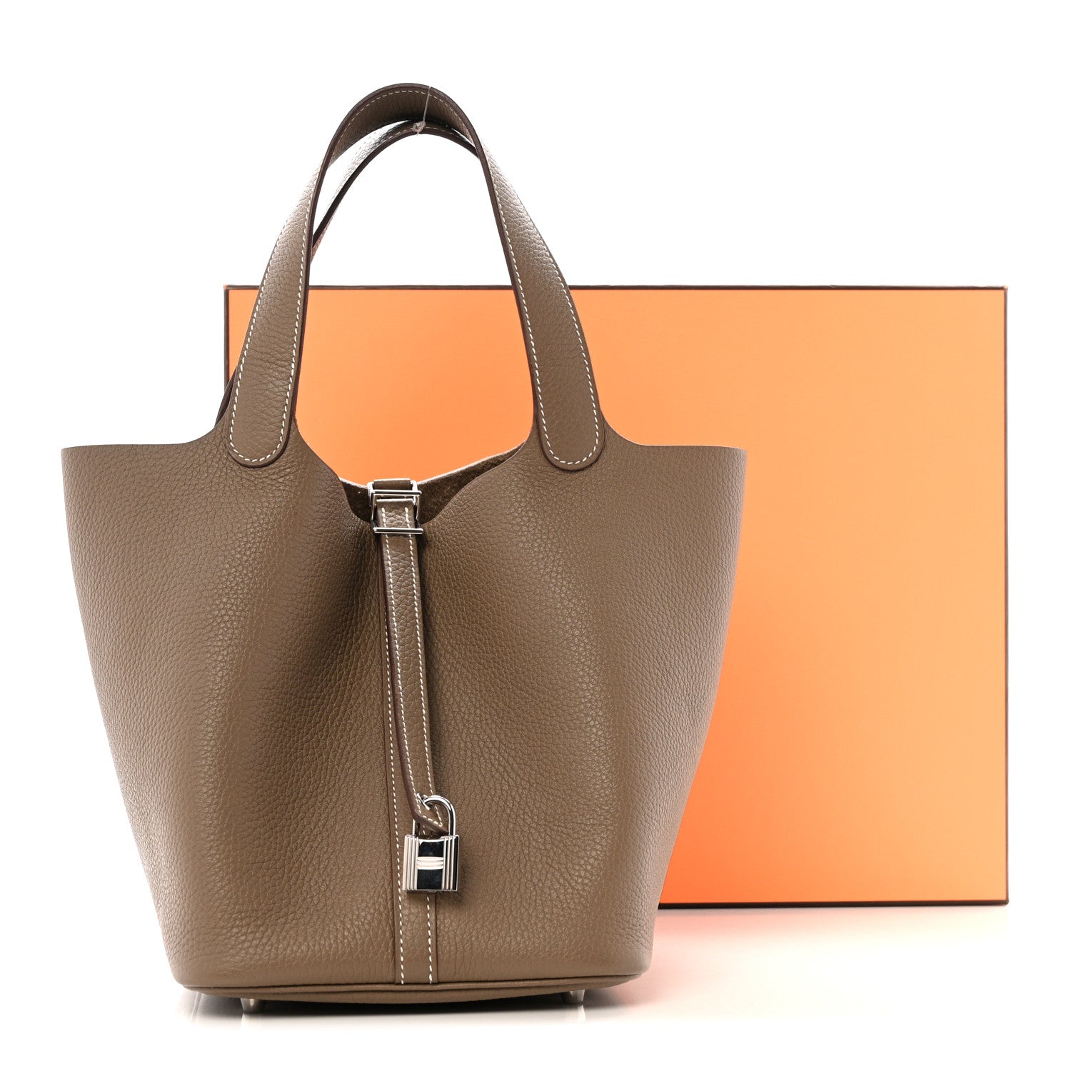 Hermes Taurillon Clemence Picotin Lock 22 MM Etoupe 1775645