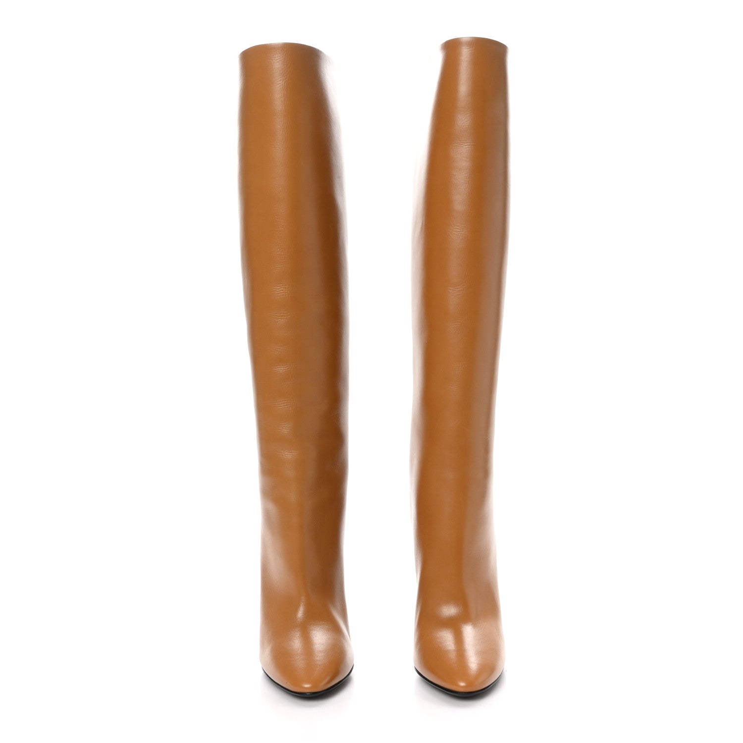 Saint Laurent Vanity Softy Calfskin 68 Tube 110 Boots 37.5 Brandy 2 of 7