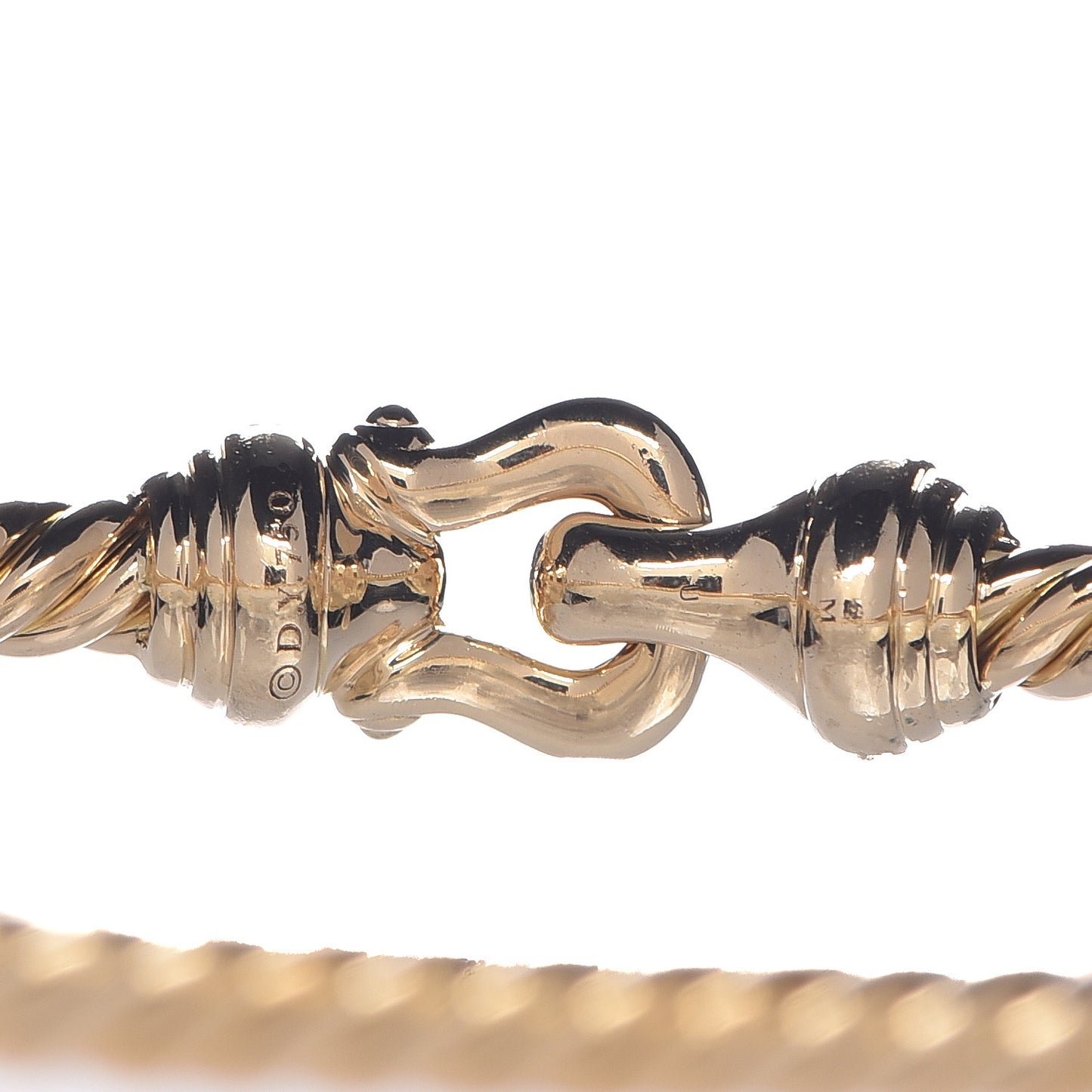 18K Yellow Gold Diamond 3.5mm Cable Buckle Bracelet