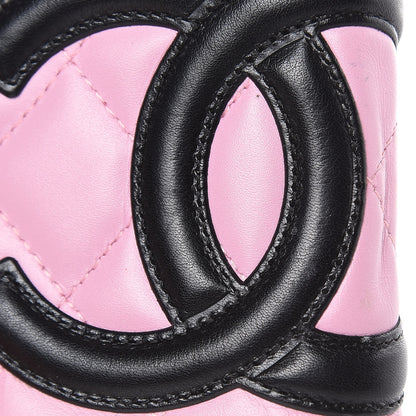 Chanel Calfskin Quilted Cambon Bi-Fold Wallet Pink Black 11 of 14