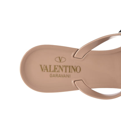 Valentino Garavani PVC Jelly Rockstud Bow Thong Sandals 39 Poudre 7 of 9