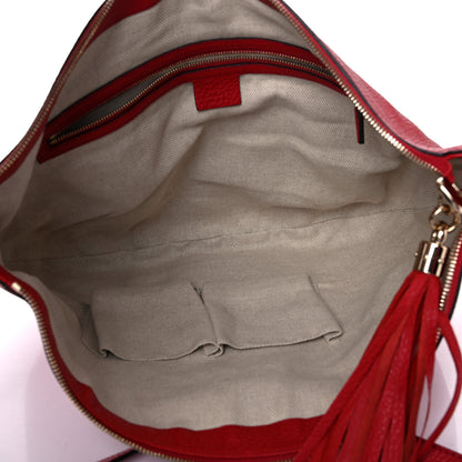 Gucci Pebbled Calfskin Medium Soho Hobo Red 5 of 20