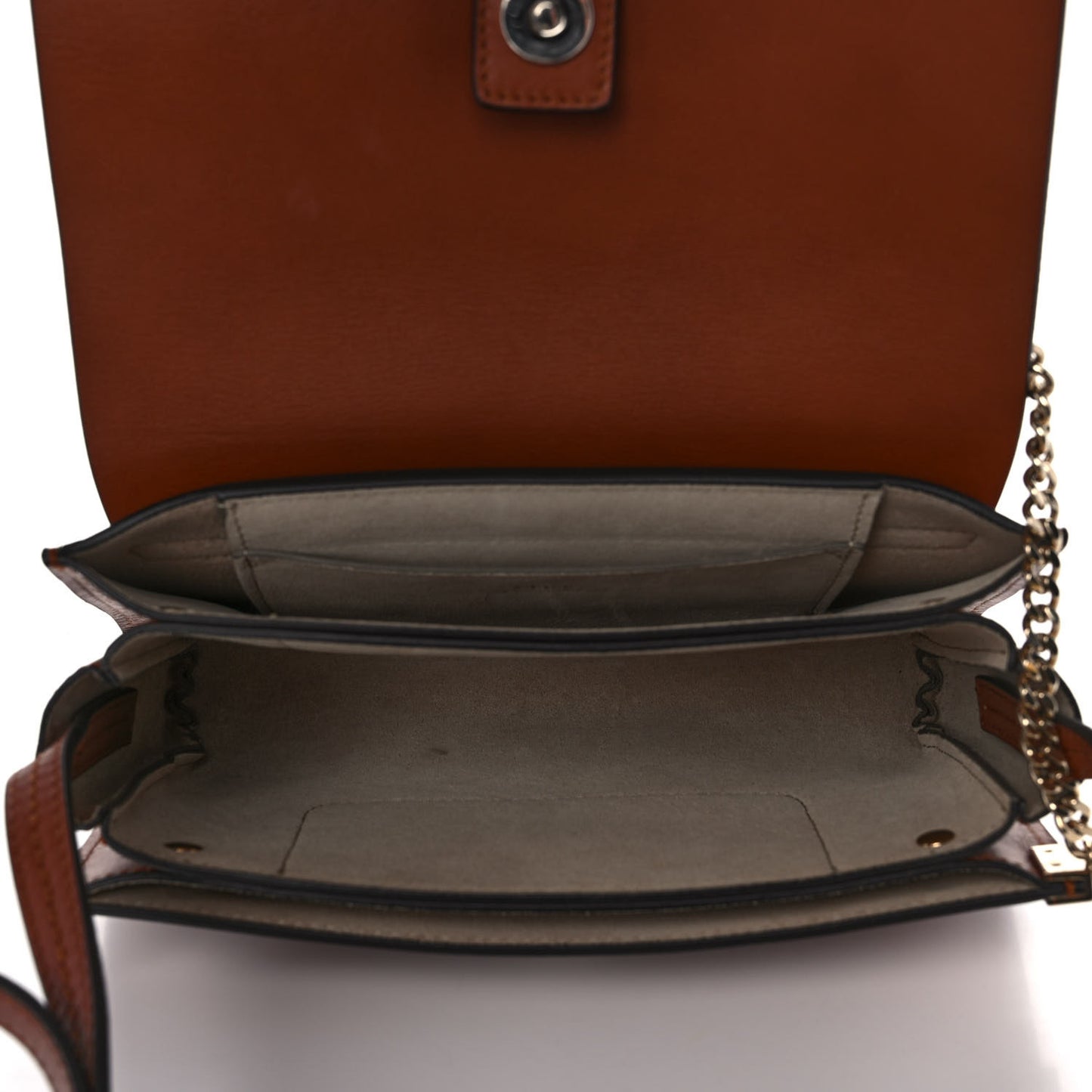 Suede Calfskin Small Faye Shoulder Bag Tobacco