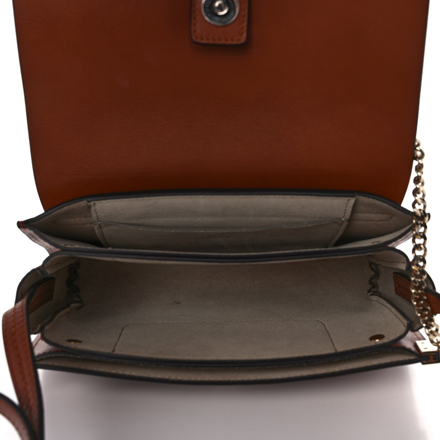 Chloe Suede Calfskin Small Faye Shoulder Bag Tobacco 5 of 10