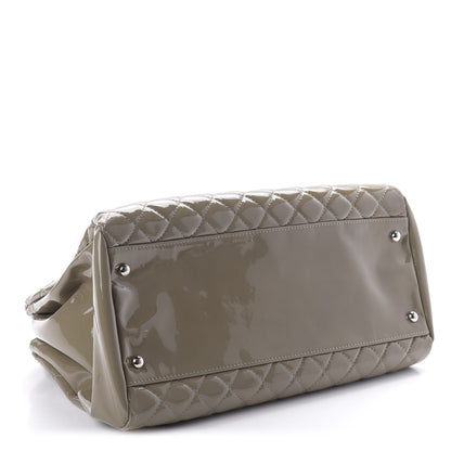 Chanel Patent Quilted Large Just Mademoiselle Bowling Bag Gris Fonce 4 of 10