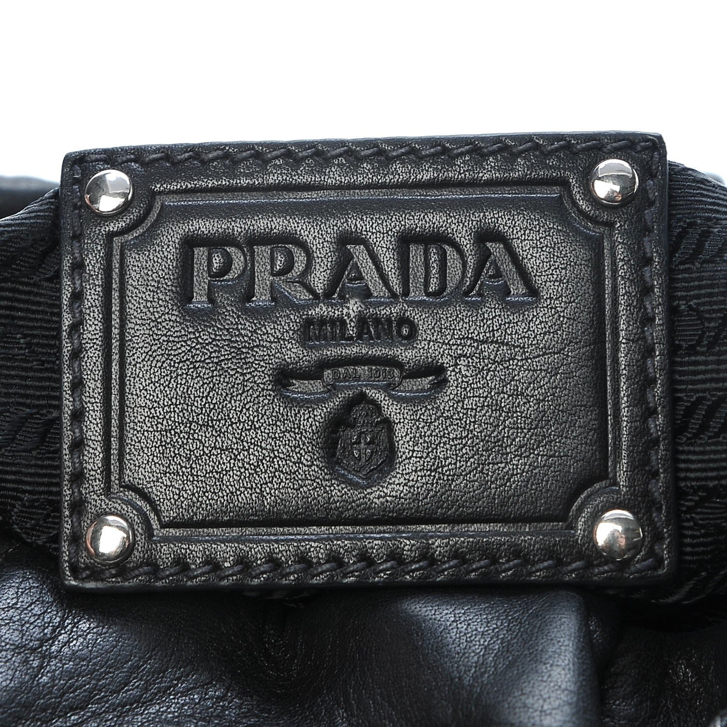 Prada Soft Calf Pleated Hobo Black 7 of 9