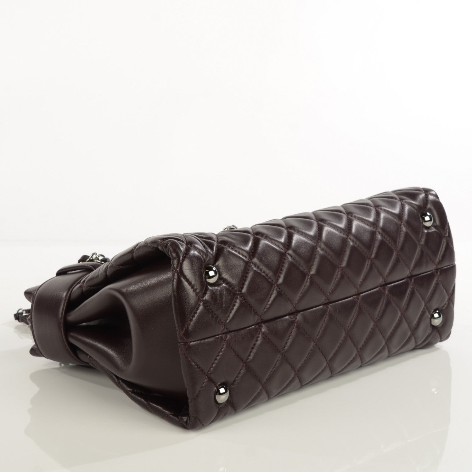 Chanel Lambskin Quilted Small Coco Loop Tote Burgundy 4 of 8