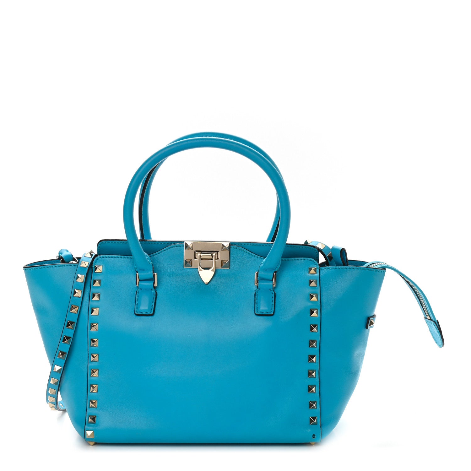 Valentino Garavani Vitello Small Rockstud Double Handle Tote Parrot 1 of 10